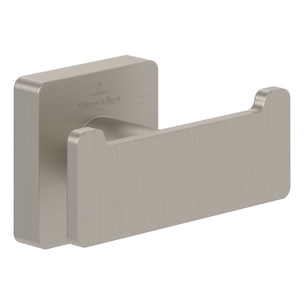 Cutout image of Villeroy & Boch Elements Striking Matt Brushed Nickel Double Robe Hook